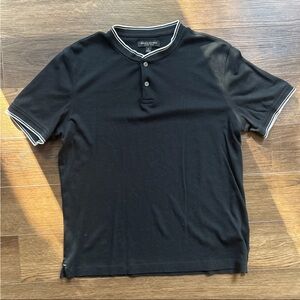 Banana Republic Black Short Sleeve Shirt with White Trim